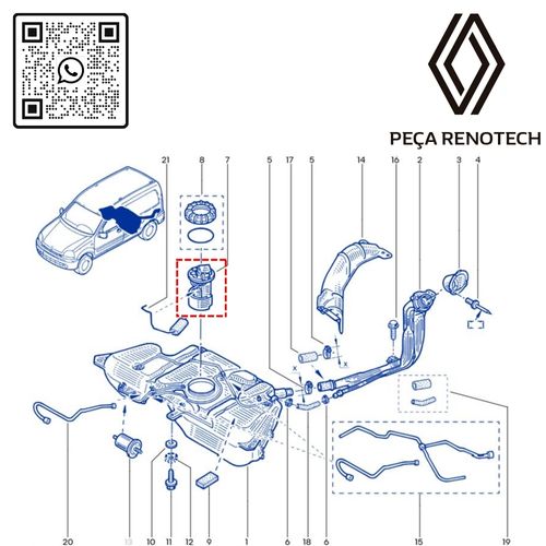 RN 687969-X  8200687969 BOMBA DE COMB. COMP. KANGOO FLEX - 5